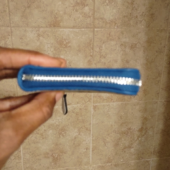 Coach Blue and Brown Leather Wallet - Picture 6 of 9